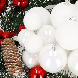 Bombki choinkowe 30 szt. ozdoby świąteczne biały