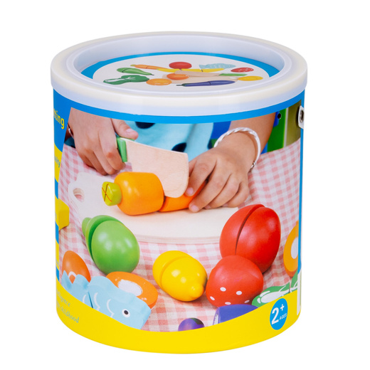 Owoce i warzywa drewniane dla dzieci, nożyk do krojenia, zabawki zestaw 13 el. kolorowe