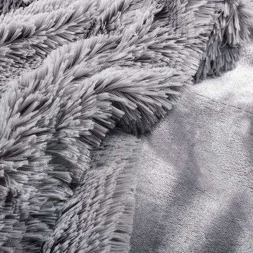 Narzuta na łóżko, pled 200x220 cm dwustronny koc na kanapę szary