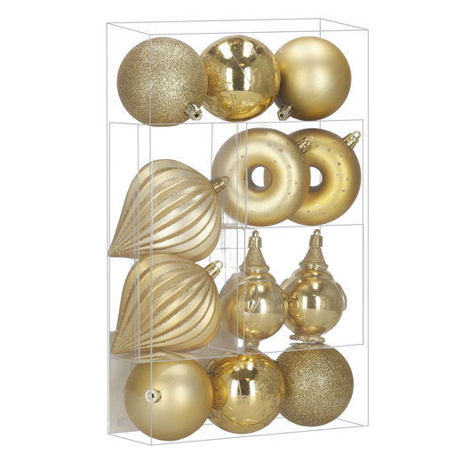 Bombki choinkowe zestaw 12 szt. dekoracje świąteczne nietłukące, złote