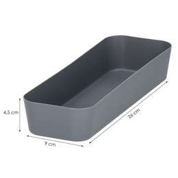 Pojemnik do szuflady 26x9cm wielofunkcyjny wkład, organizer szary