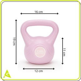 Kettlebell 2 kg odważnik, hantla do ćwiczeń ABS kula do treningu siłowego, różowa