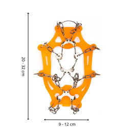 Raczki na buty stalowe antypoślizgowe turystyczne nakładki rozmiar 40-45 pomarańczowe