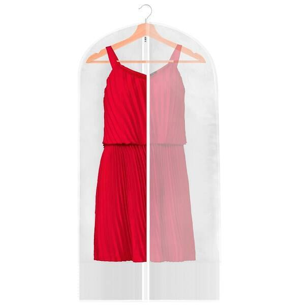 Organizer na ubrania 150 cm pokrowiec na garnitur z suwakiem biały transparentny