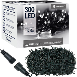 Lampki choinkowe 300 led biały zimny 15m oświetlenie świąteczne IP44