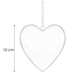 Bombki akrylowe 10cm serce plastikowe decoupage zestaw 4 szt.