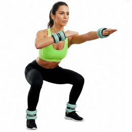 Obciążenia na ręce i nogi 2x1,5 kg do treningu fitness i cardio, miętowe