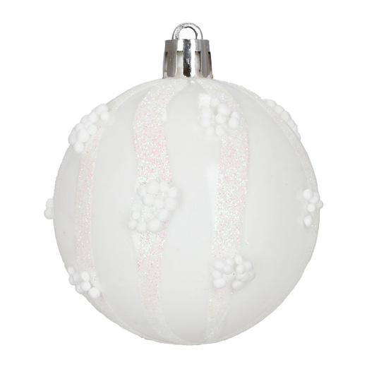 Bombki choinkowe 40 szt. zestaw dekoracji świątecznych, nietłukące, białe
