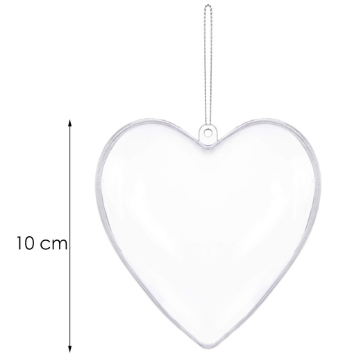 Bombki akrylowe 10cm serce plastikowe decoupage zestaw 12 szt.