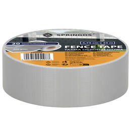 Taśma ogrodzeniowa z zestawem klipsów mocujących 20 szt. PVC 35 m x 4,75 cm 450 g/m2 szara