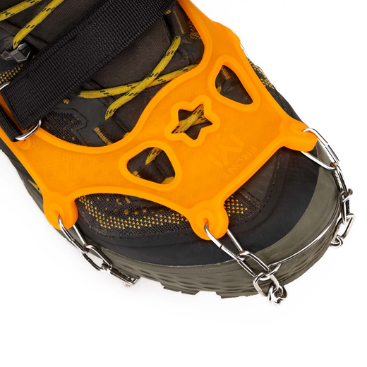 Raczki na buty stalowe antypoślizgowe turystyczne nakładki rozmiar 40-45 pomarańczowe