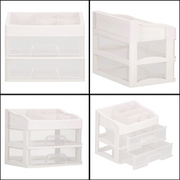Organizer na kosmetyki 34x30x25cm mleczny pojemnik na biżuterię z przegródkami