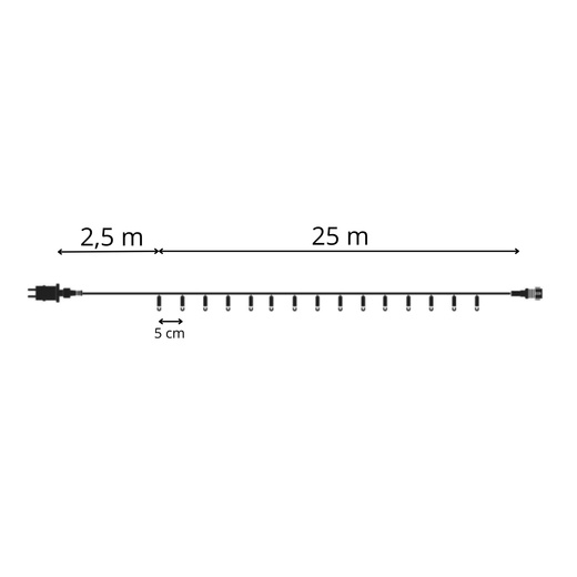 Lampki choinkowe 500 led zimne białe 27,5 m oświetlenie IP44
