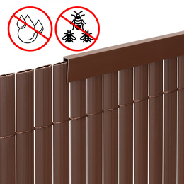 Osłona PVC maskująca 400x100 cm, profile zestaw na balkon, taras, ogrodzenie brązowe