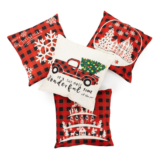 Poszewki świąteczne 40x40cm 4 szt. na poduszkę zestaw na jaśki, dekoracyjne 