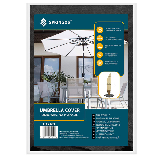 Pokrowiec na parasol ogrodowy 205cm wodoodporny czarny