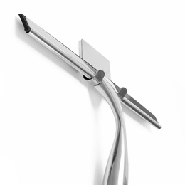 Ściągaczka do szyb, kabiny prysznicowej, łazienkowa ze stali nierdzewnej z uchwytem, srebrna