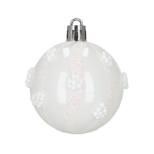 Bombki choinkowe 40 szt. zestaw dekoracji świątecznych, nietłukące, białe