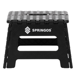 Stołek składany, schodek pomocniczy 150 kg podest antypoślizgowy, czarny
