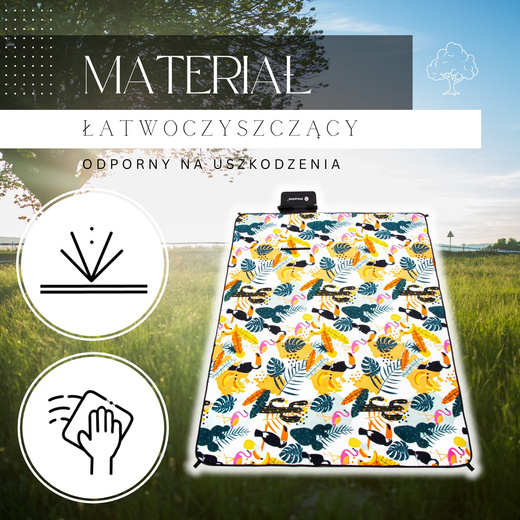 Koc plażowy piknikowy 200x200 cm na biwak mata multikolor