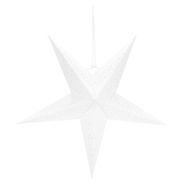 Gwiazda świąteczna papierowa biała i lampki choinkowe led ciepły biały