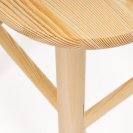 Taboret drewniany, okrągły stołek kucheny, pomocniczy 44 cm krzesło wielofunkcyjne 
