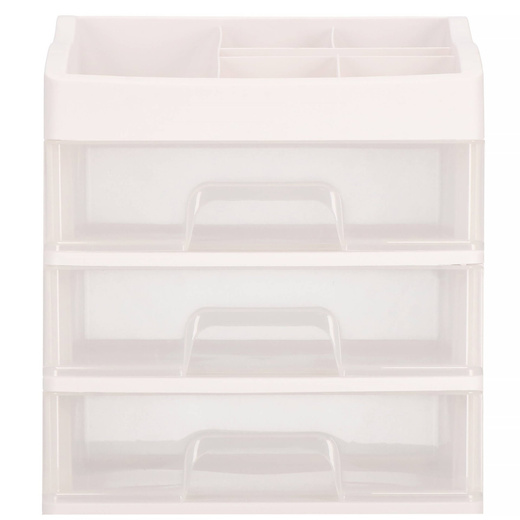 Organizer na kosmetyki 31x26,5x19,5 cm mleczny pojemnik na biżuterię z przegródkami