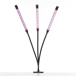 Lampa do doświetlania roślin LED do wzrostu uprawy 3 panele z timerem i klipsem, usb