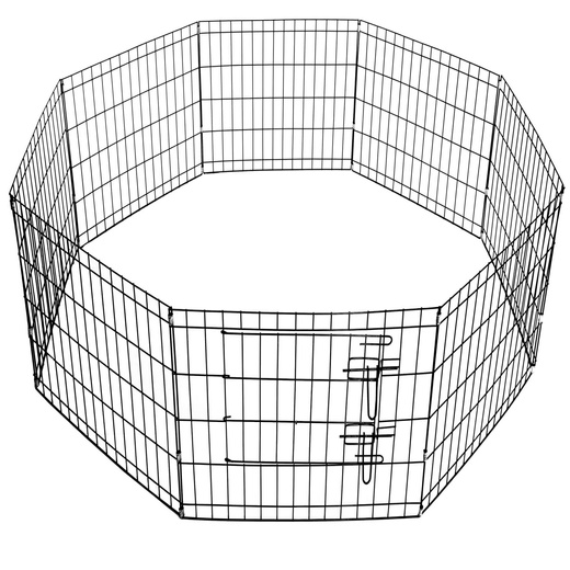 Kojec dla zwierząt wybieg klatka dla psa 155x61 cm metalowa czarna