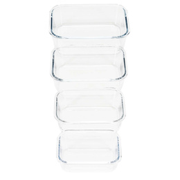 Pojemniki kuchenne na żywność z pokrywkami zestaw 4 szt. szklane, przeźroczysty