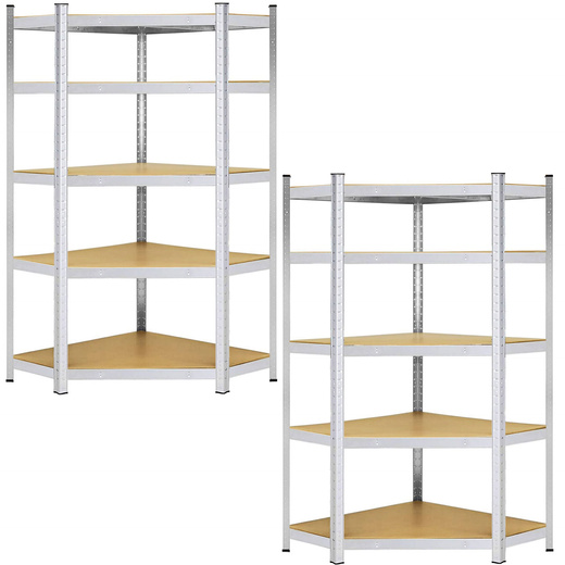 Regały metalowe 2 szt. z 5 półkami 180x90x40cm 875kg do garażu, piwnicy