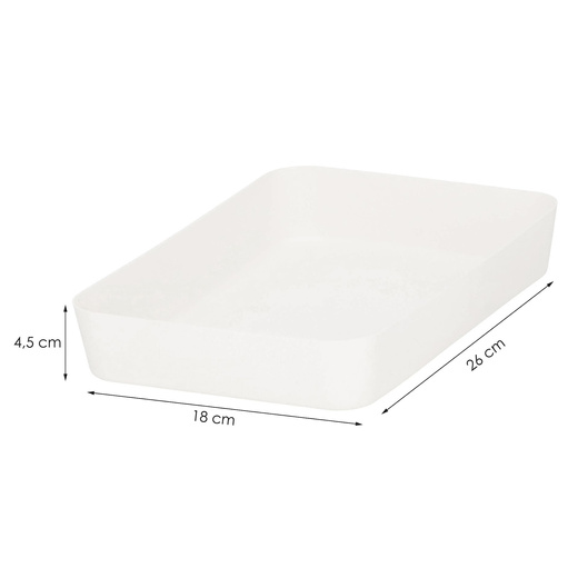 Pojemnik do szuflady 26x18cm wielofunkcyjny wkład, organizer kremowy