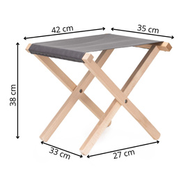 Krzesło składane turystyczne, wędkarkie, stołek na biwak, kemping, jasnoszary