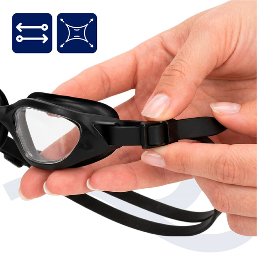 Okulary do pływania z zatyczkami do uszu, nosa zestaw okularki na basen UV Anti-fog