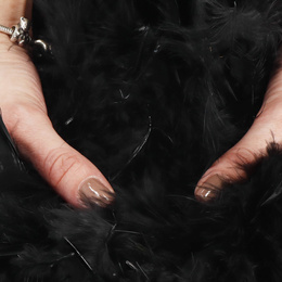 Boa z piór naturalnych 180 cm łańcuch na choinkę, ozdoba świąteczna czarny