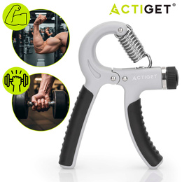 Ściskacz do rąk z regulacją oporu 20-50 kg do ćwiczeń dłoni, rehabilitacji szaro-czarny