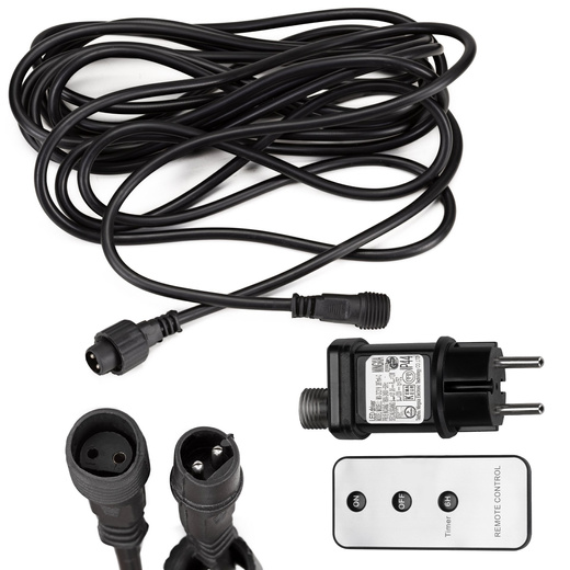 Kurtyna świetlna PRO 500 Led lampki zewnętrzne 25 m zimny biały + zimny biały flash zestaw