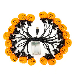 Lampki na Halloween dynie 5 m girlanda łańcuch świetlny na baterie 20 LED świecąca ozdoba