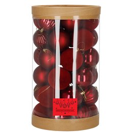 Bombki choinkowe 36 szt. zestaw dekoracji świątecznych, nietłukące, czerwone