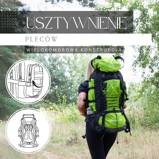 Plecak turystyczny 90 L trekkingowy górski wielofunkcyjny 