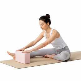 Kostka do jogi piankowa EVA 23x15x7,5 cm klocek blok do ćwiczeń pilates stretching różowa