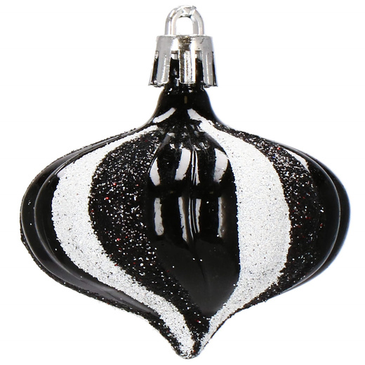 Bombki choinkowe 77 szt. czarny zestaw choinkowy