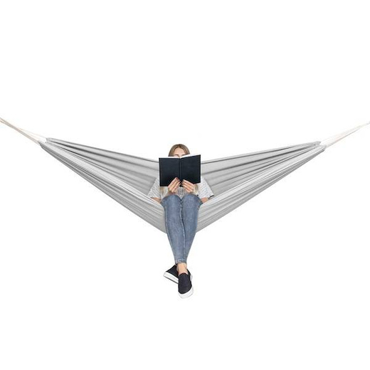 Hamak dwuosobowy 200kg bujak ogrodowy 200x150cm jasnoszary