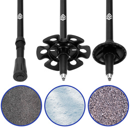 Kije trekkingowe z regulacją długości, składane kijki do chodzenia, nordic walking z trzema nakładkami