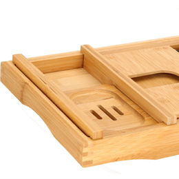 Półka na wannę regulowana 75-110,5 cm, nakładka bambusowa