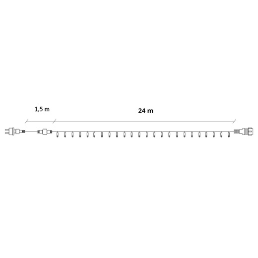 Lampki choinkowe 300 led multikolor 25,5 m oświetlenie świąteczne IP44