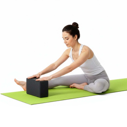 Kostka do jogi piankowa EVA 23x15x7,5 cm klocek blok do ćwiczeń pilates stretching czarny