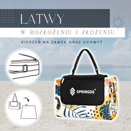 Koc plażowy piknikowy 200x200 cm na biwak mata multikolor