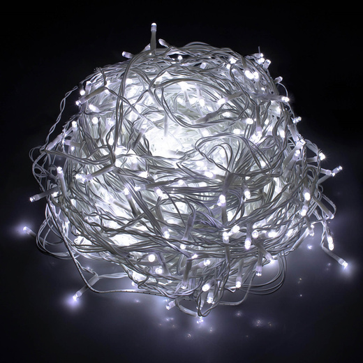 Kurtyna świetlna 300 led girlanda, lampki wewnętrzno-zewnętrzne 15,5 m sople biały zimny + flash