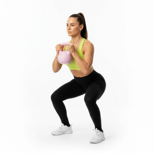 Kettlebell 4 kg odważnik, hantla do ćwiczeń ABS kula do treningu siłowego, różowa